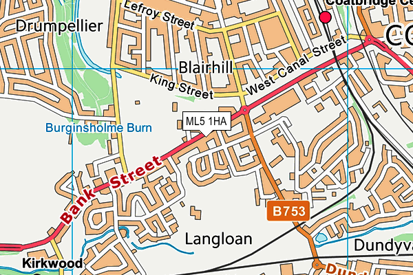 ML5 1HA map - OS VectorMap District (Ordnance Survey)