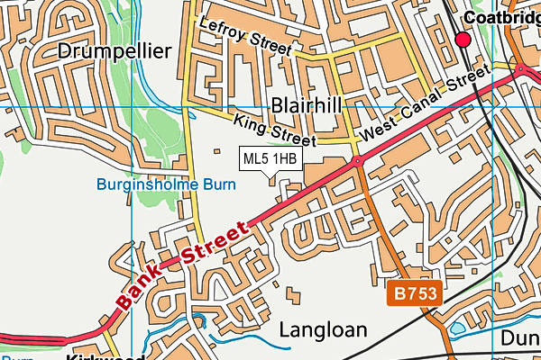 ML5 1HB map - OS VectorMap District (Ordnance Survey)