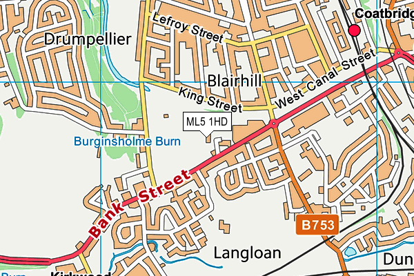 ML5 1HD map - OS VectorMap District (Ordnance Survey)