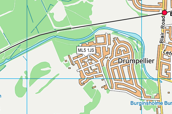 ML5 1JS map - OS VectorMap District (Ordnance Survey)