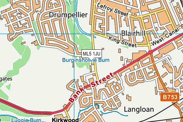 ML5 1JU map - OS VectorMap District (Ordnance Survey)