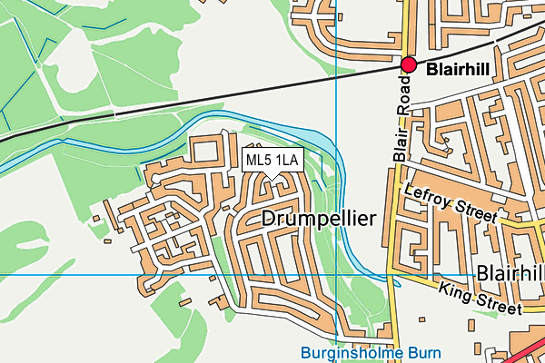 ML5 1LA map - OS VectorMap District (Ordnance Survey)