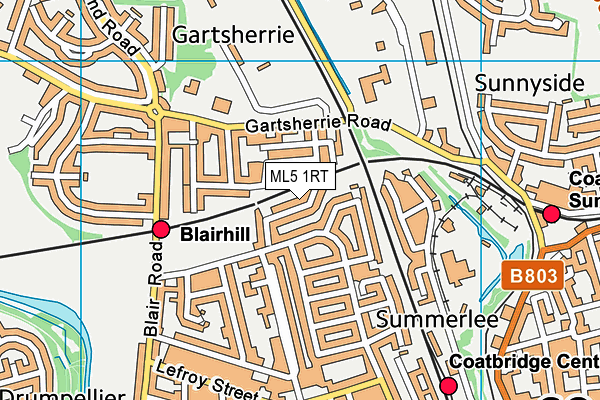 ML5 1RT map - OS VectorMap District (Ordnance Survey)