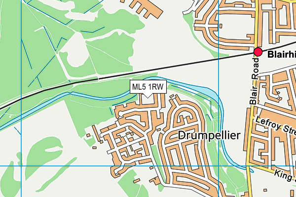 ML5 1RW map - OS VectorMap District (Ordnance Survey)