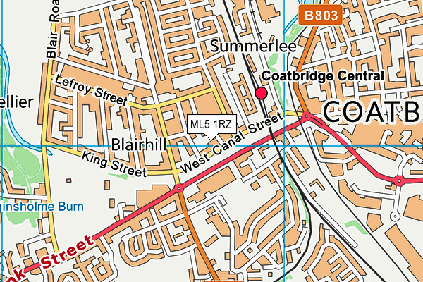 ML5 1RZ map - OS VectorMap District (Ordnance Survey)