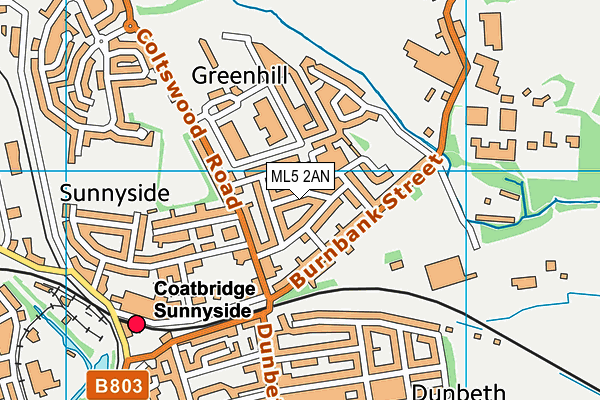 ML5 2AN map - OS VectorMap District (Ordnance Survey)