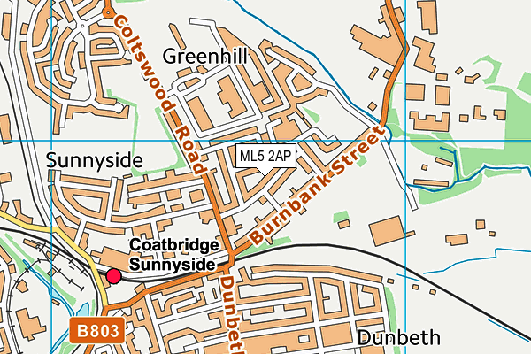 ML5 2AP map - OS VectorMap District (Ordnance Survey)