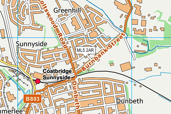 ML5 2AR map - OS VectorMap District (Ordnance Survey)