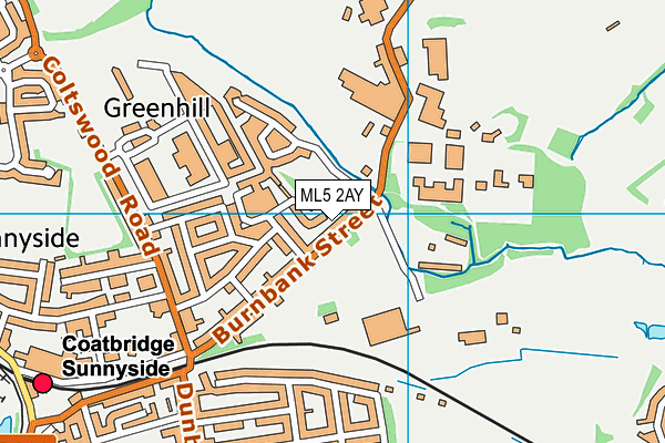 ML5 2AY map - OS VectorMap District (Ordnance Survey)