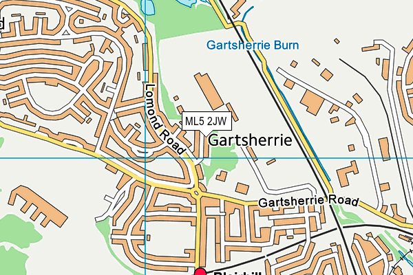 ML5 2JW map - OS VectorMap District (Ordnance Survey)