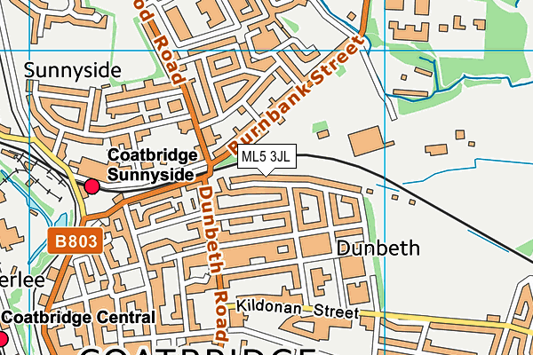 ML5 3JL map - OS VectorMap District (Ordnance Survey)