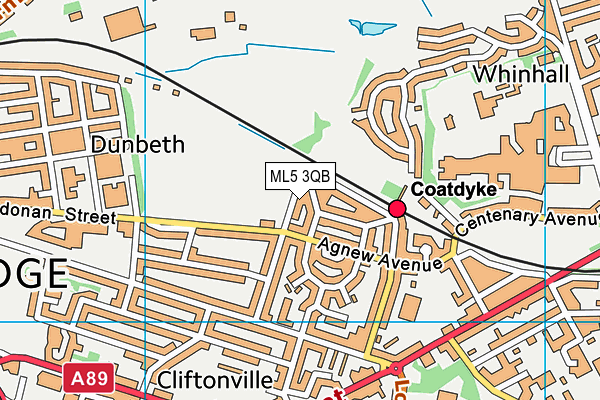 ML5 3QB map - OS VectorMap District (Ordnance Survey)