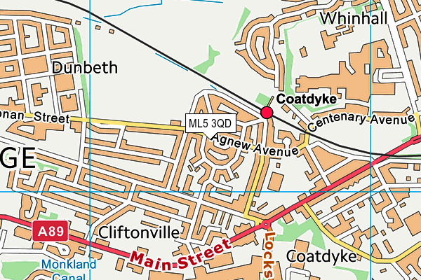 ML5 3QD map - OS VectorMap District (Ordnance Survey)