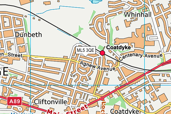 ML5 3QE map - OS VectorMap District (Ordnance Survey)