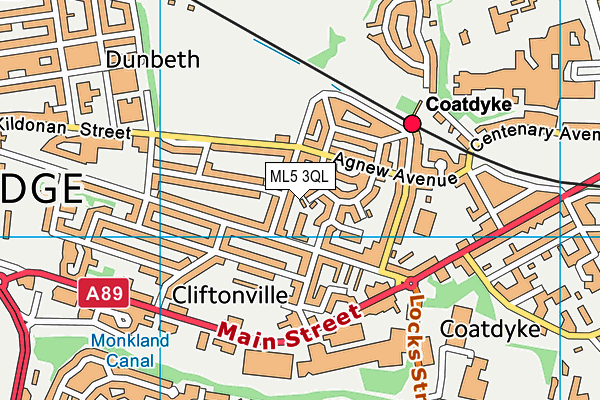 ML5 3QL map - OS VectorMap District (Ordnance Survey)