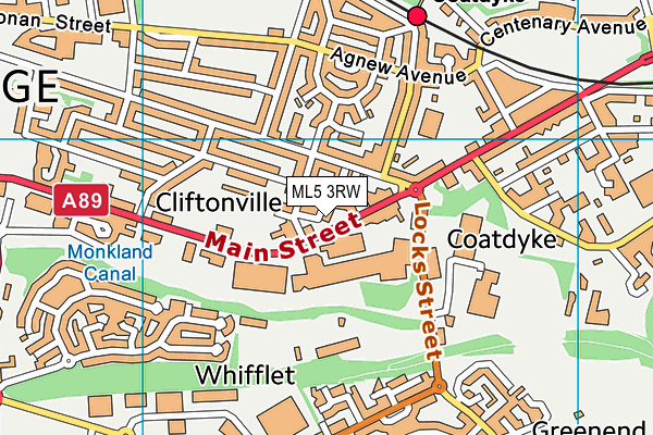 ML5 3RW map - OS VectorMap District (Ordnance Survey)