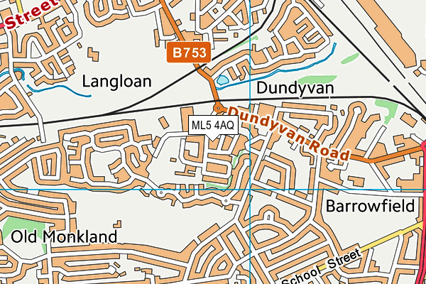 ML5 4AQ map - OS VectorMap District (Ordnance Survey)