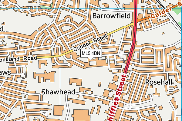 ML5 4DN map - OS VectorMap District (Ordnance Survey)