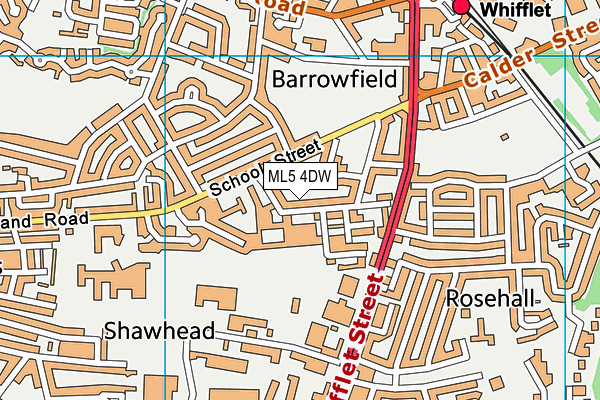 ML5 4DW map - OS VectorMap District (Ordnance Survey)