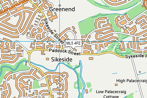 ML5 4PZ map - OS VectorMap District (Ordnance Survey)