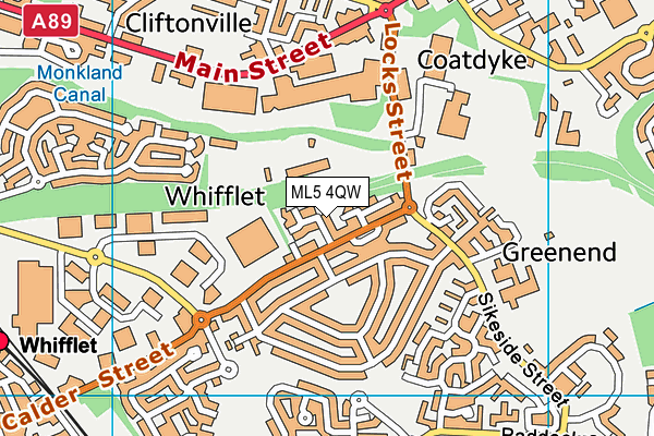 ML5 4QW map - OS VectorMap District (Ordnance Survey)