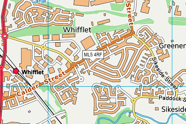 ML5 4RF map - OS VectorMap District (Ordnance Survey)