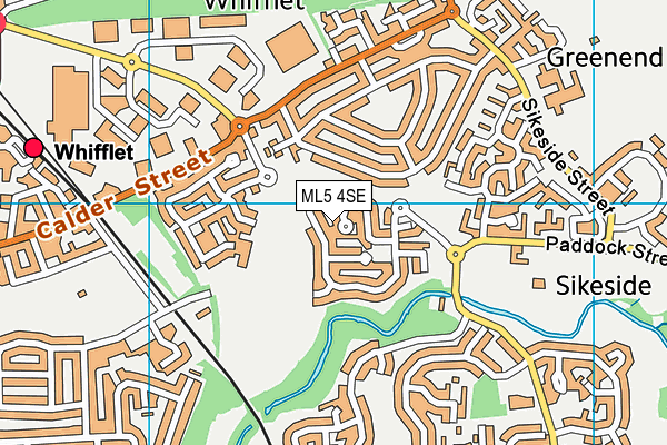 ML5 4SE map - OS VectorMap District (Ordnance Survey)
