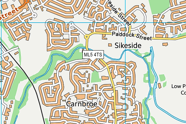 ML5 4TS map - OS VectorMap District (Ordnance Survey)