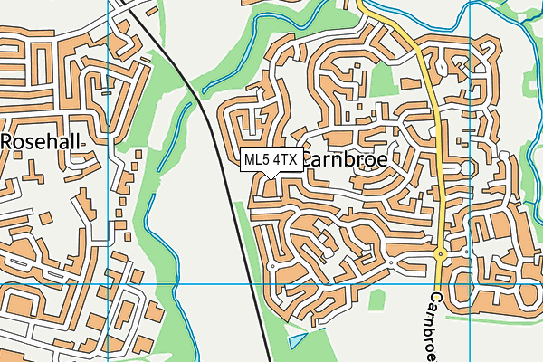 ML5 4TX map - OS VectorMap District (Ordnance Survey)