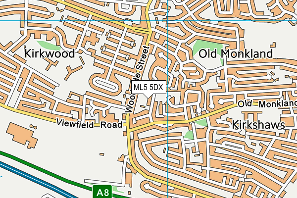 ML5 5DX map - OS VectorMap District (Ordnance Survey)