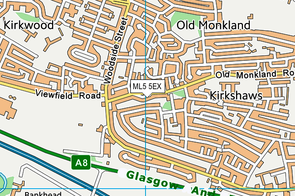 ML5 5EX map - OS VectorMap District (Ordnance Survey)