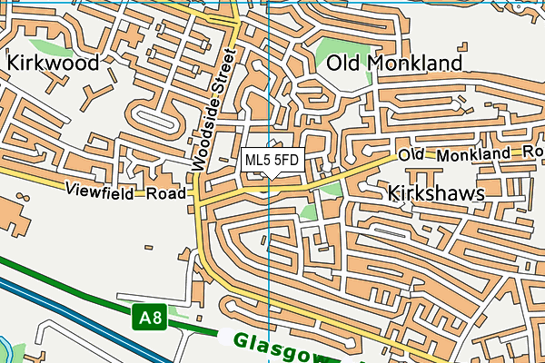 ML5 5FD map - OS VectorMap District (Ordnance Survey)