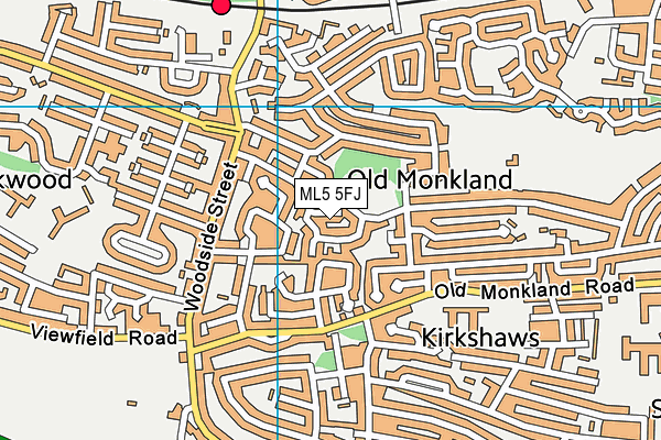 ML5 5FJ map - OS VectorMap District (Ordnance Survey)