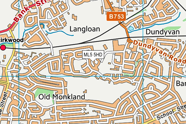 ML5 5HD map - OS VectorMap District (Ordnance Survey)