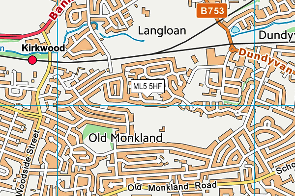 ML5 5HF map - OS VectorMap District (Ordnance Survey)
