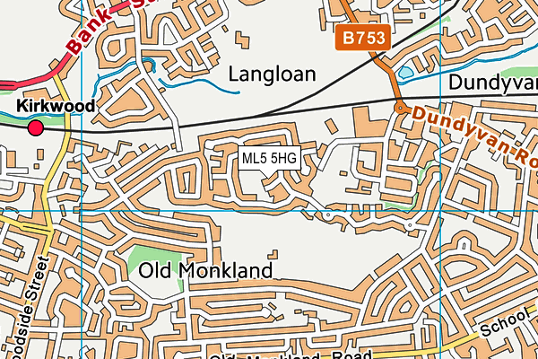 ML5 5HG map - OS VectorMap District (Ordnance Survey)