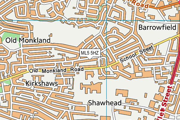 ML5 5HZ map - OS VectorMap District (Ordnance Survey)