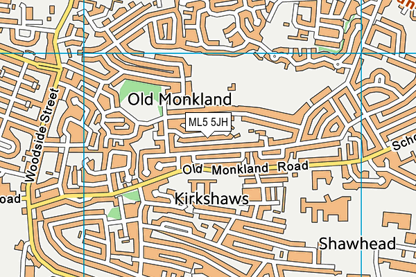 ML5 5JH map - OS VectorMap District (Ordnance Survey)