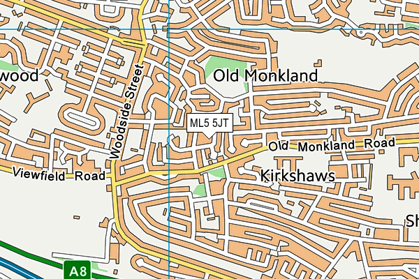ML5 5JT map - OS VectorMap District (Ordnance Survey)