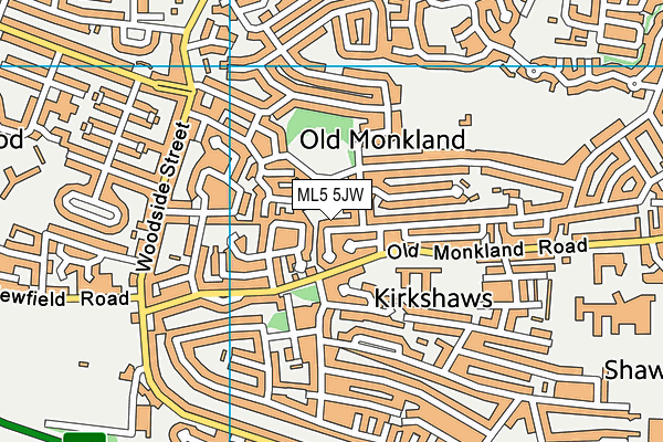 ML5 5JW map - OS VectorMap District (Ordnance Survey)