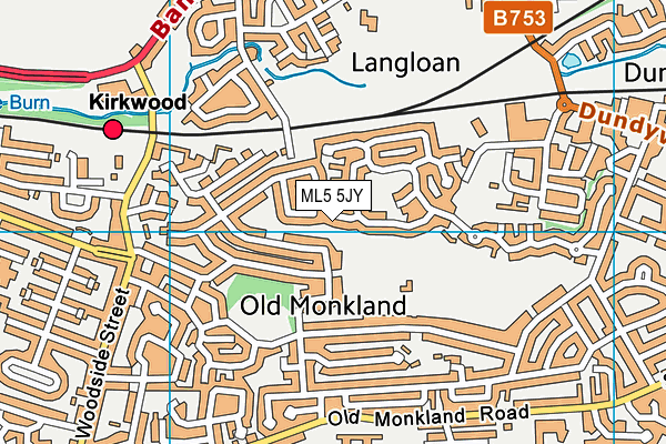ML5 5JY map - OS VectorMap District (Ordnance Survey)