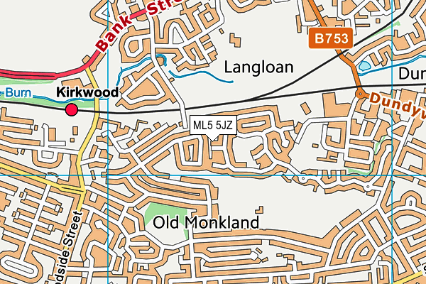 ML5 5JZ map - OS VectorMap District (Ordnance Survey)