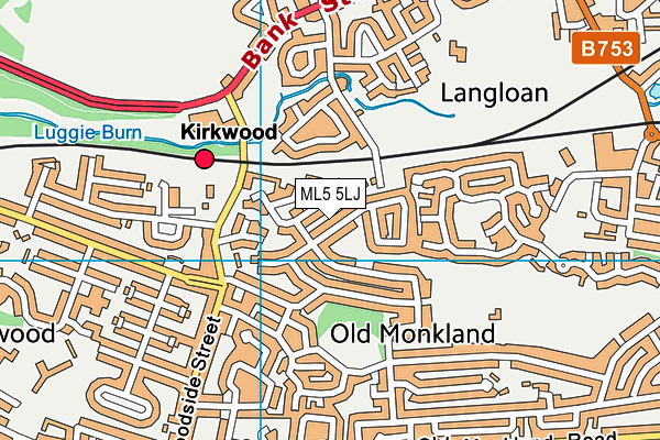 ML5 5LJ map - OS VectorMap District (Ordnance Survey)
