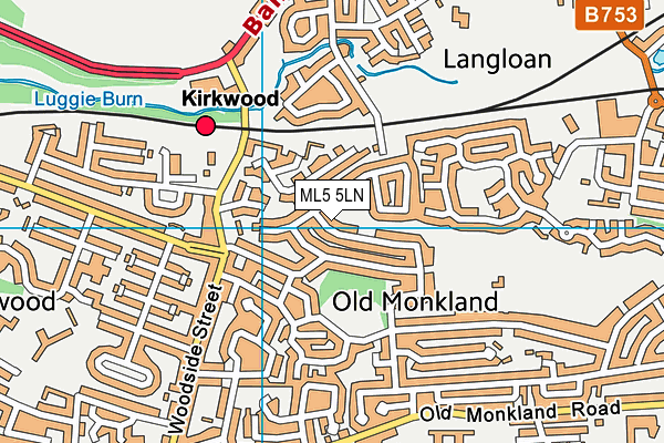 ML5 5LN map - OS VectorMap District (Ordnance Survey)