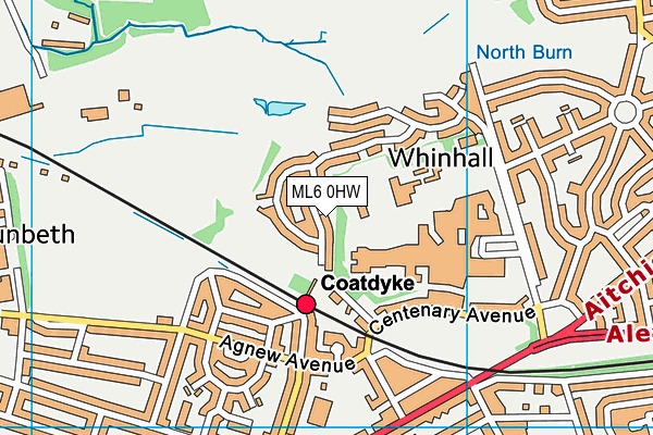ML6 0HW map - OS VectorMap District (Ordnance Survey)