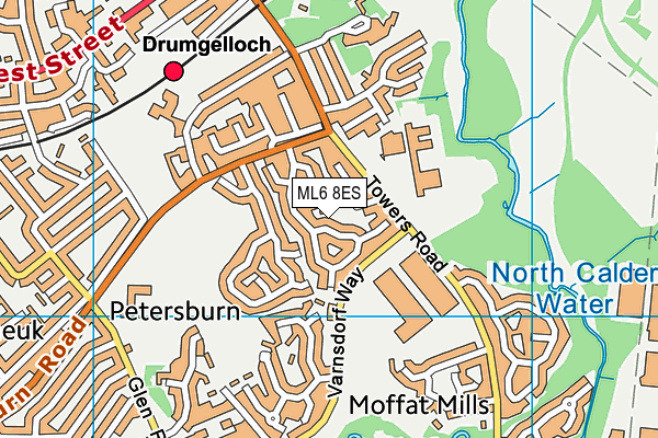 ML6 8ES map - OS VectorMap District (Ordnance Survey)