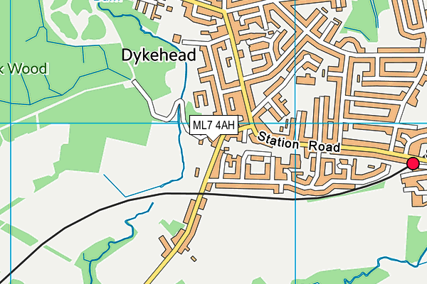 ML7 4AH map - OS VectorMap District (Ordnance Survey)