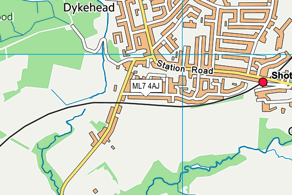 ML7 4AJ map - OS VectorMap District (Ordnance Survey)