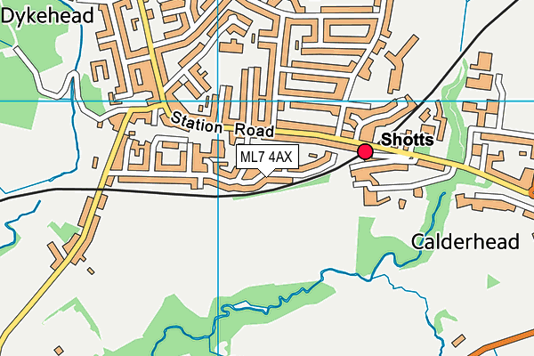 ML7 4AX map - OS VectorMap District (Ordnance Survey)