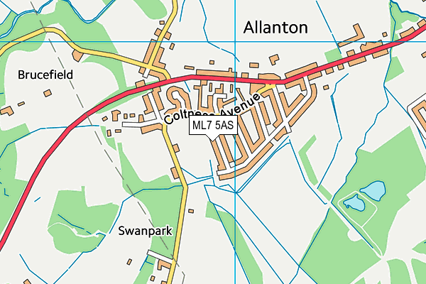 ML7 5AS map - OS VectorMap District (Ordnance Survey)